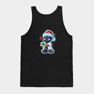 Christmas Super Hero Stylized Dark Defender Cartoon Tank Top